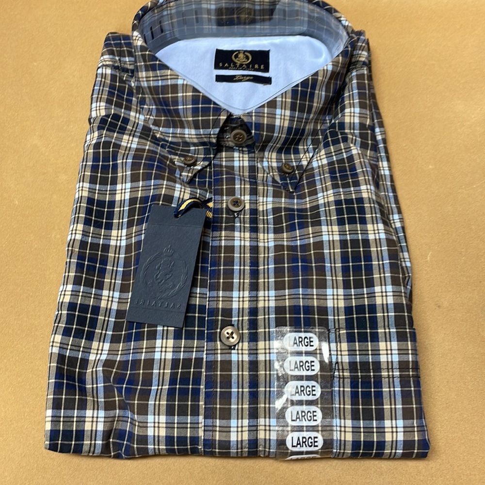 Saltaite Mens Long sleeve button down woven shirts